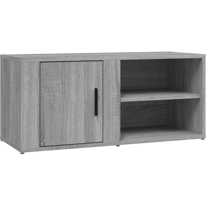 Mueble tv sonoma gris 80x31,5x36 cm madera contrachapada