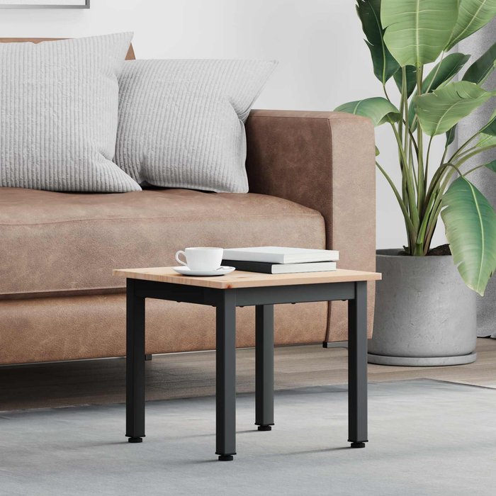 Mesa de centro natural, 40 x 40 x 36 cm, madera maciza de pino.