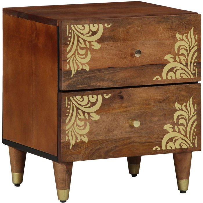 Armario de noche con cajón 2 pcs marrón miel 40 x 33 x 46 cm vidaxl