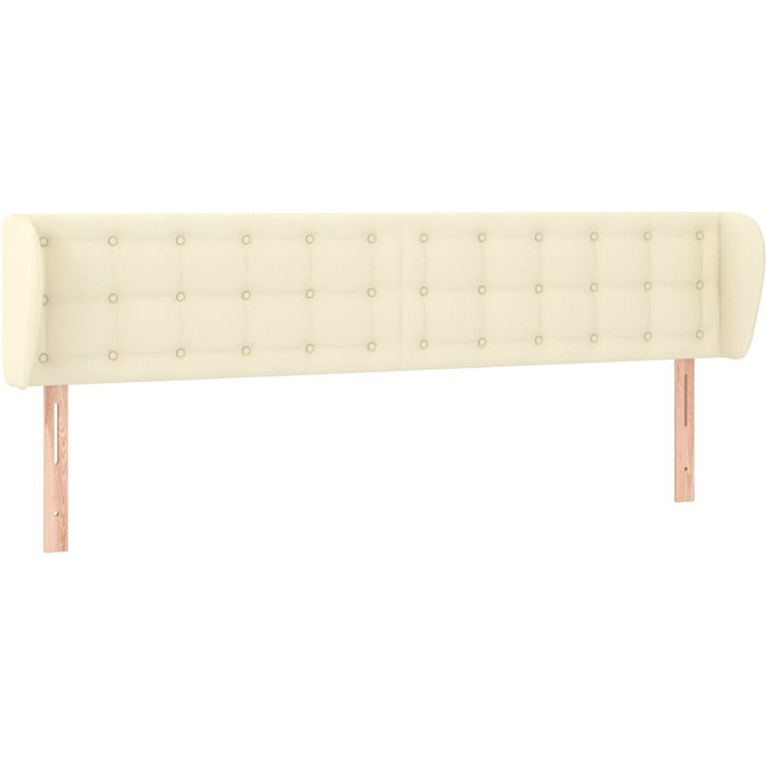 Cabecero cama - mueble cabecero de cuero sintético color crema 163x23x78/88 cm