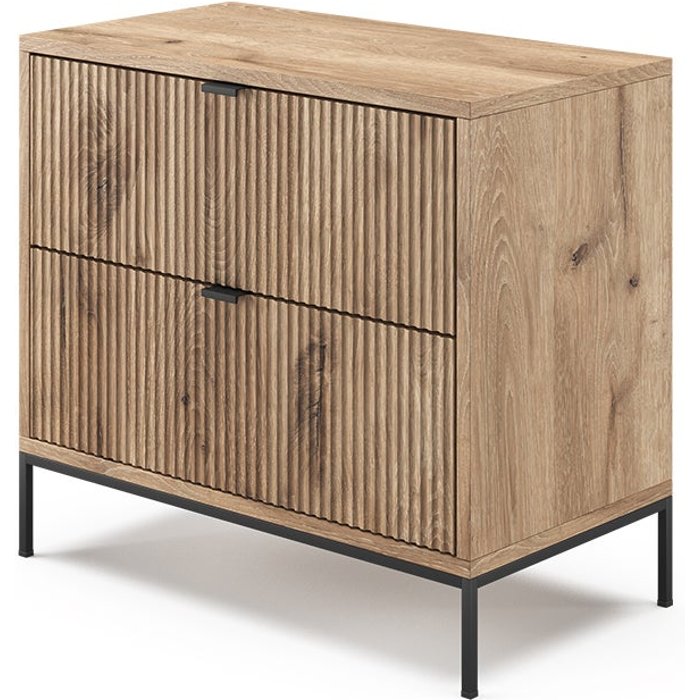 Vicco mesilla de noche eliza, roble vikingo, 66 x 60 cm con 2 cajones