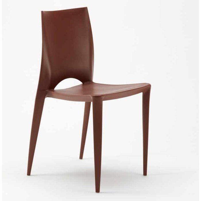 Silla apilable lusko de polipropileno-marrón