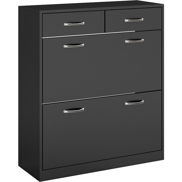Mueble zapatero homcom melamina de madera negro 80x30x91.5 cm