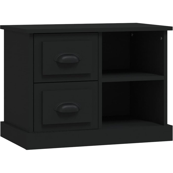 Mesita de noche,mesilla de noche negra 60x35,5x45 cm cfw57076