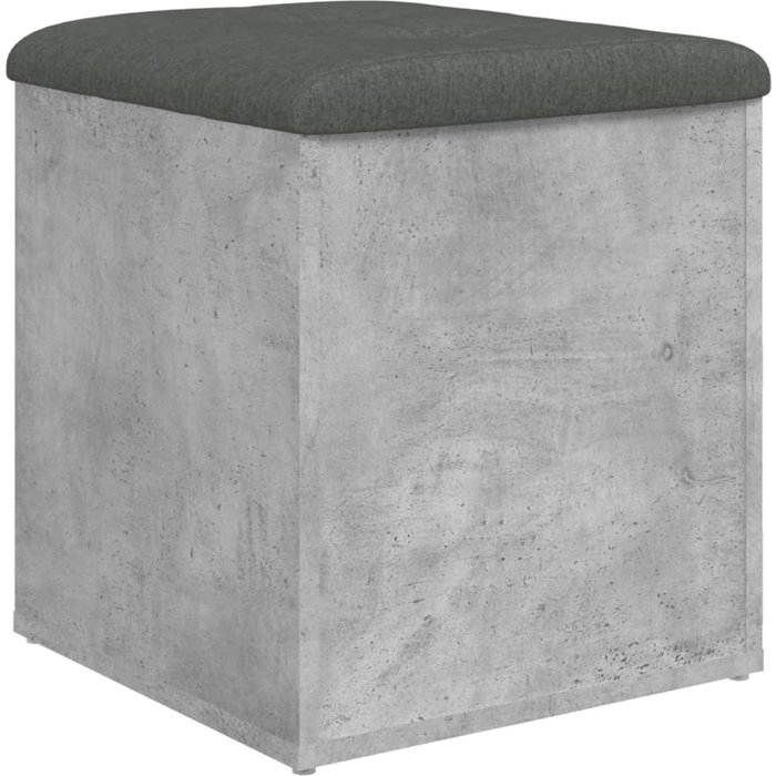 Banco con almacenaje madera ingeniería gris hormigón 42x42x45cm - comfortxl