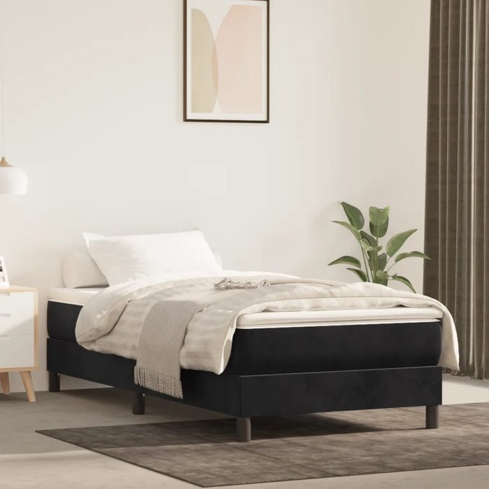 Maison exclusive - estructura de cama con somier terciopelo negro 90x200 cm