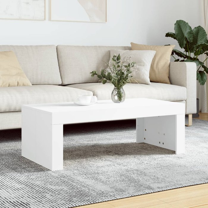 Mesa de centro blanca 102x50x36 cm madera contrachapada