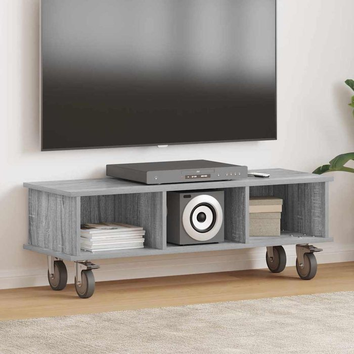 Mueble de tv sonoma gris 100 x 35 x 35 cm madera de ingeniería