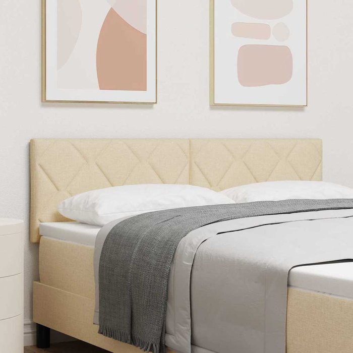 Cabecero led crema 160 cm tela vidaxl