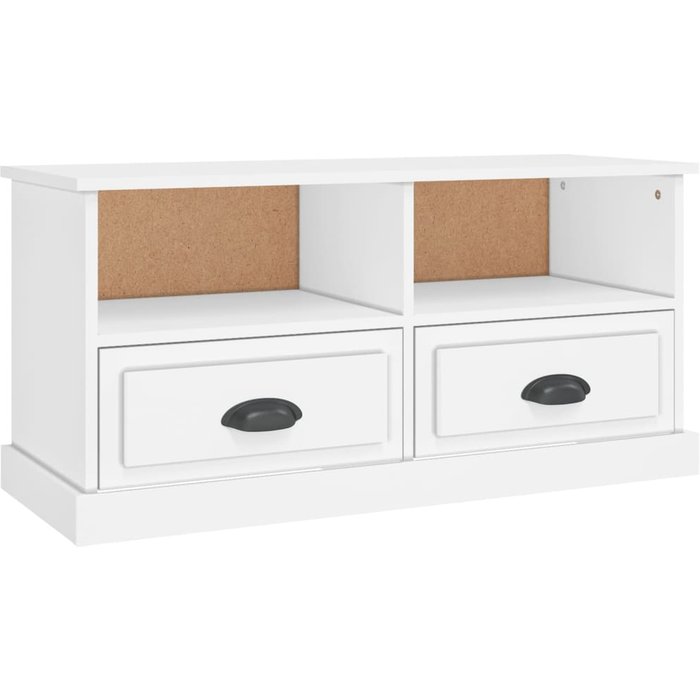 Mueble de tv de contrachapado blanco 93x35,5x45 cm - comfortxl
