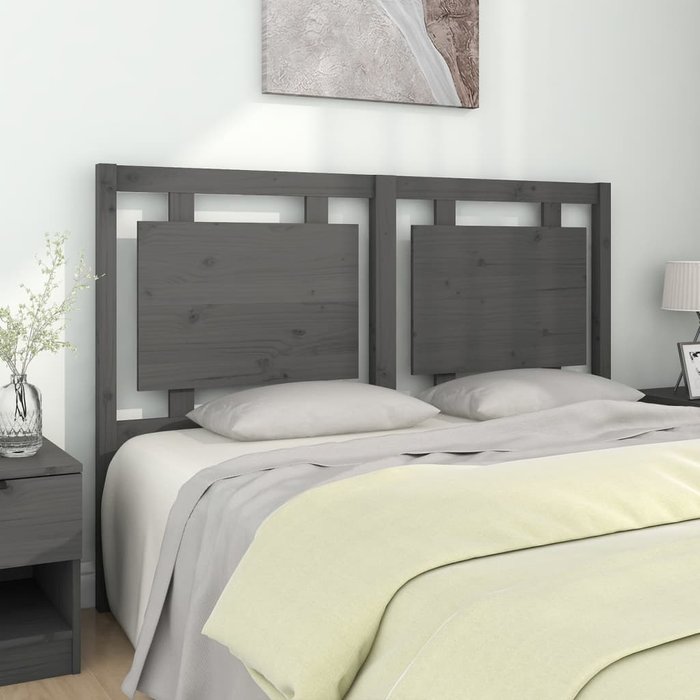 Maison exclusive - cabecero de cama madera maciza de pino gris 145,5x4x100 cm