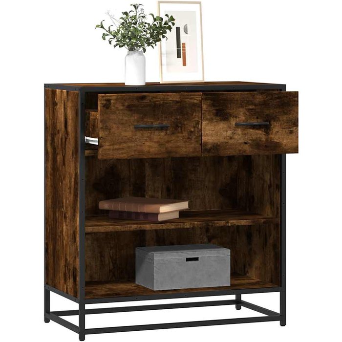 Aparador madera ingeniería roble ahumado 68x35x76 cm vidaxl