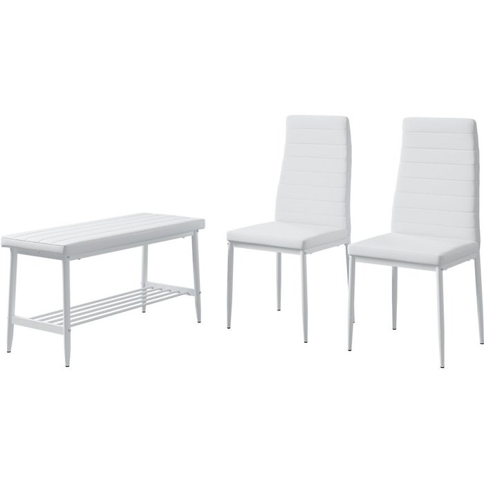 Vicco banco y silla grand, blanco, 85 x 46.5 cm juego de 3 piezas