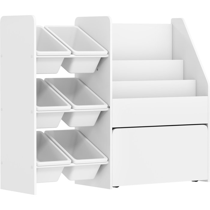 Estantería infantil aiyaplay mdf, plástico blanco 100x30x80 cm 311-111v90wt