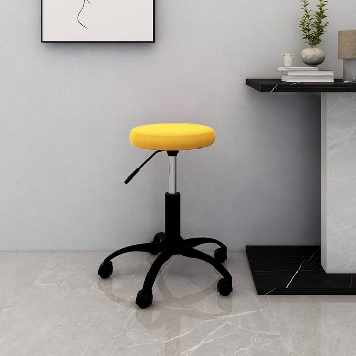 Maison exclusive - silla de oficina giratoria de terciopelo amarillo mostaza