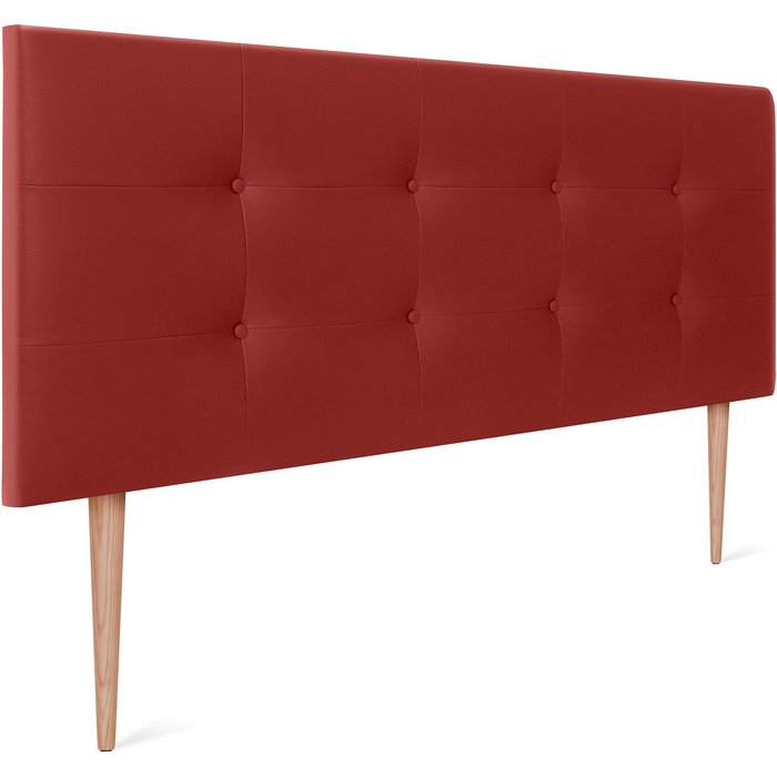 Dhome cabecero de polipiel capitoné 160x115cm con patas camas 150/160 - rojo