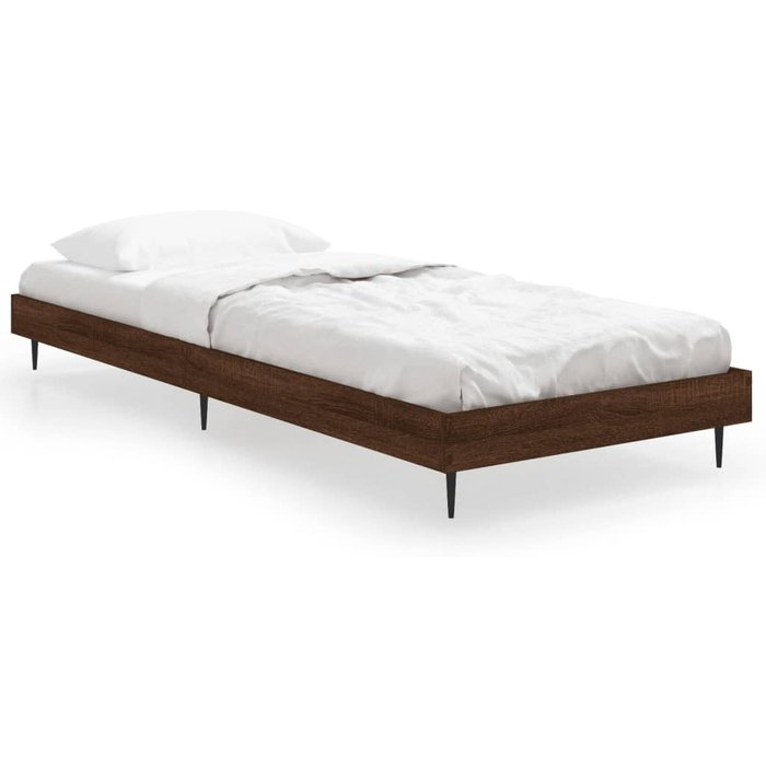 Estructura de cama sin colchón madera marrón roble 75x190 cm — comfortxl