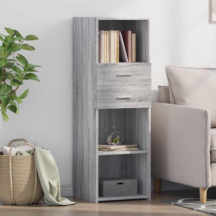 Maison exclusive - aparador alto madera de ingeniería gris sonoma 40x42,5x124 cm