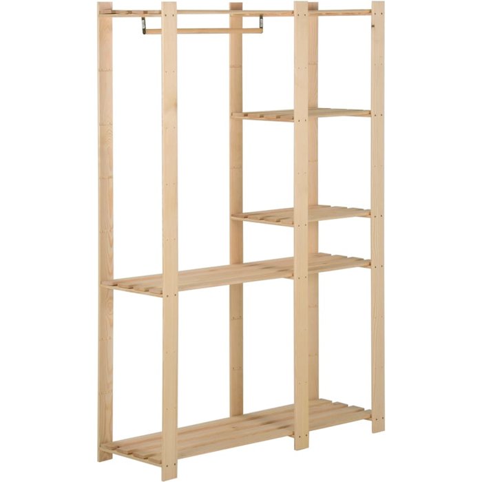 Perchero de ropa de madera maciza de pino 110x38x170 cm