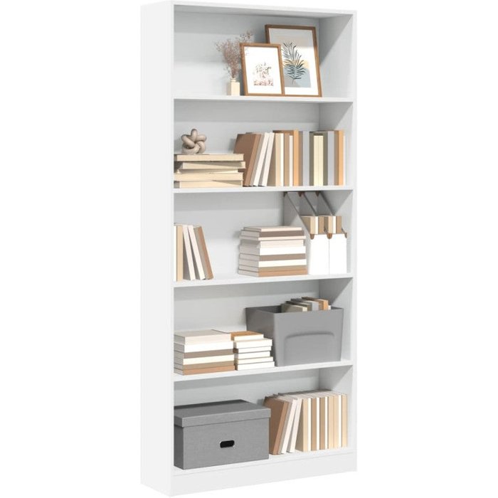 Estantería de madera de ingeniería blanca 80x24x176 cm vidaxl