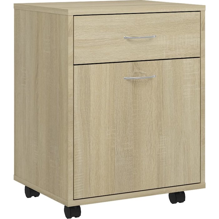 Armario con ruedas madera contrachapada roble sonoma 45x38x54cm