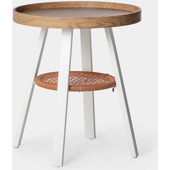 Mesa auxiliar efecto madera natural 50x55 cm