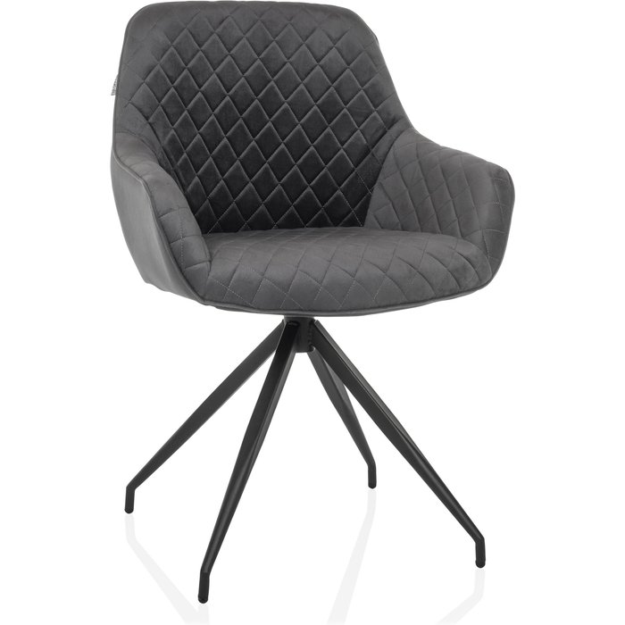 Silla de comedor / silla con carcasa elverum terciopelo gris hjh living