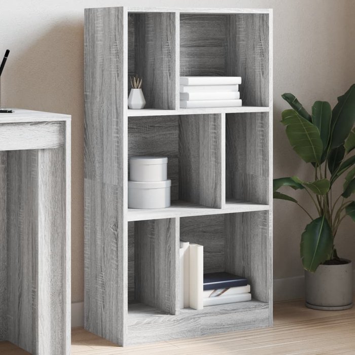 Librería sonoma gris 57x28,5x107,5 cm madera contrachapada
