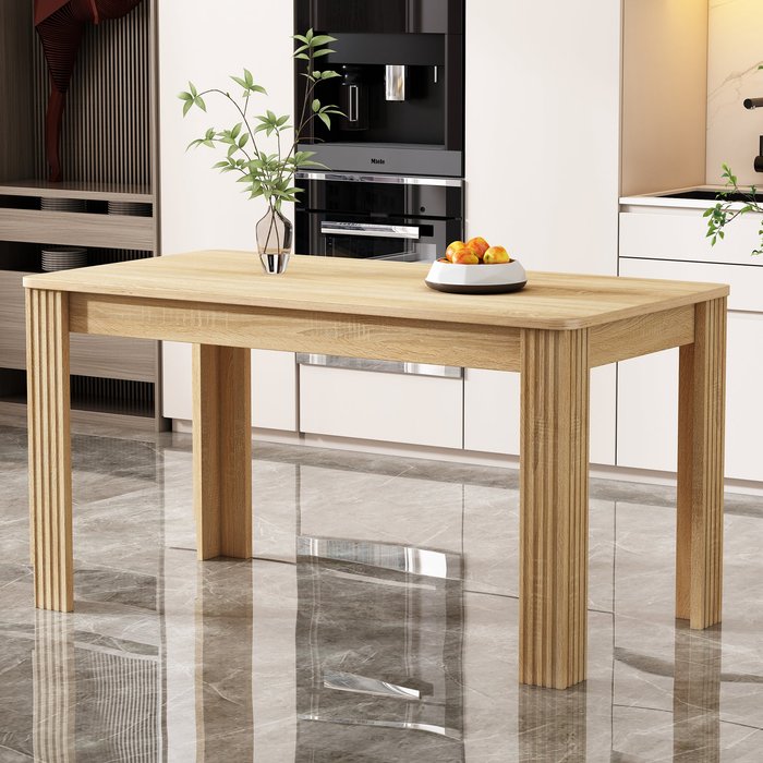 Mesa de comedor para 4 personas, 116x65x75cm, tablero de partículas, roble