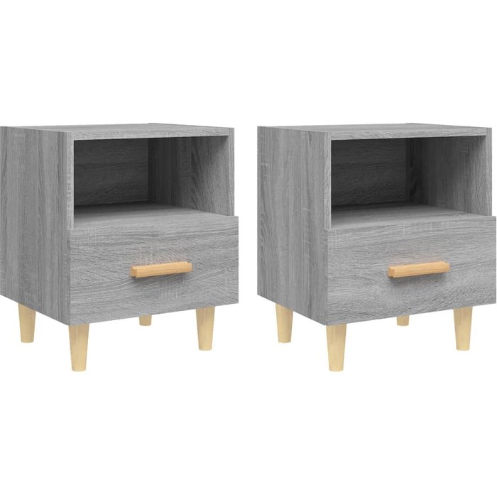 Mesitas de noche 2 unidades color gris sonoma 40x35x47 cm - comfortxl