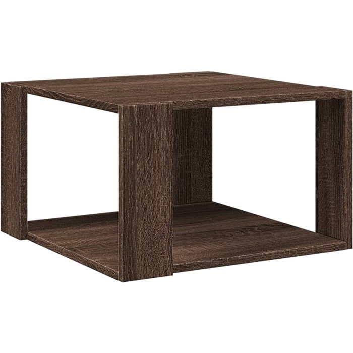 Mesa de centro de madera compuesta de roble marrón 51,5x51,5x30 cm - comfortxl