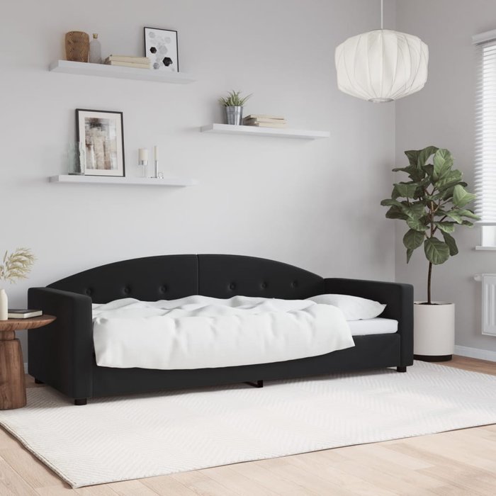 Sofá cama sin colchón terciopelo negro 80x200 cm vidaxl