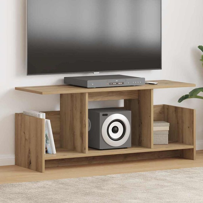 Mueble de tv de roble hecho a mano, 102 x 35 x 45 cm, madera de ingeniería