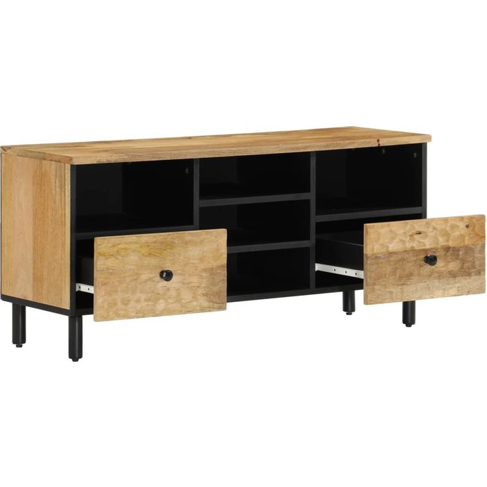 Mueble de tv de madera maciza de mango 100x33x46 cm - comfortxl