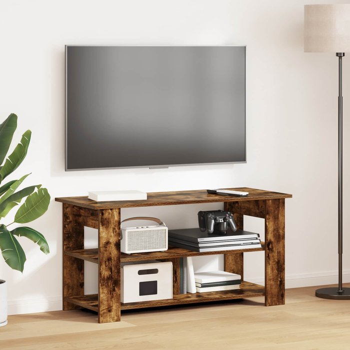 Mueble de tv de roble ahumado, 100 x 40 x 50 cm