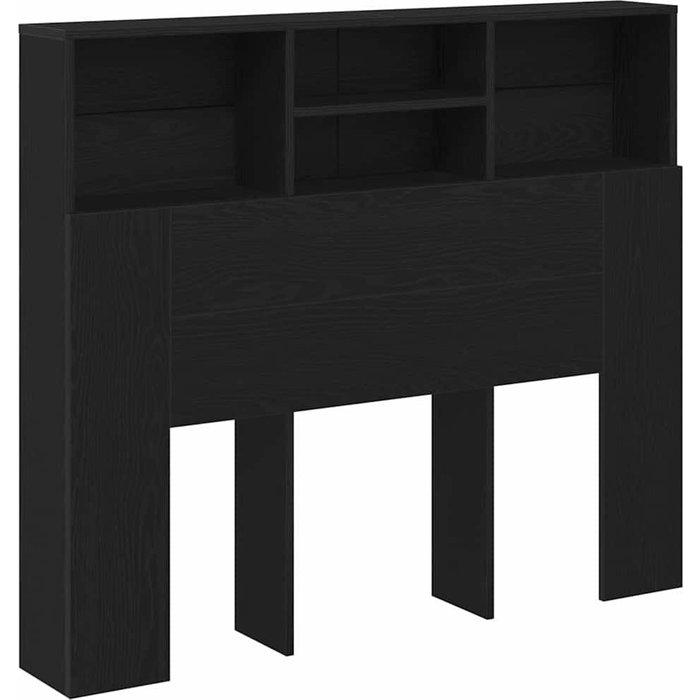 Cabecero cama - mueble cabecero con armario roble negro 120 x 19 x 103,5 cm