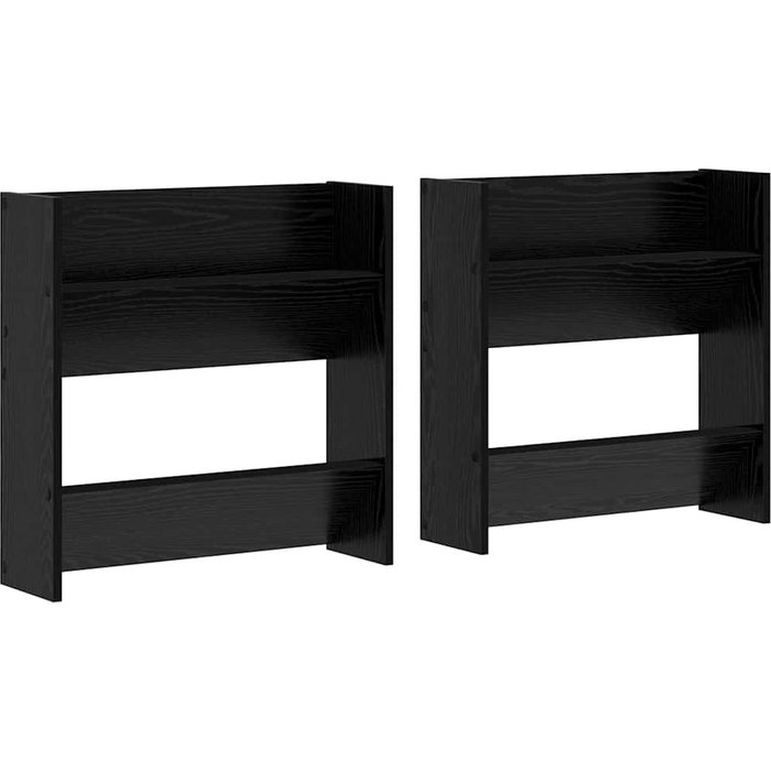Armarios de zapato de pared roble negro madera contrachapada - comfortxl