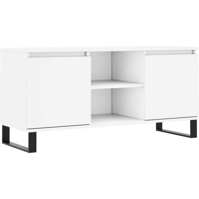 Mueble tv de madera compuesta blanca 104x35x50 cm - comfortxl
