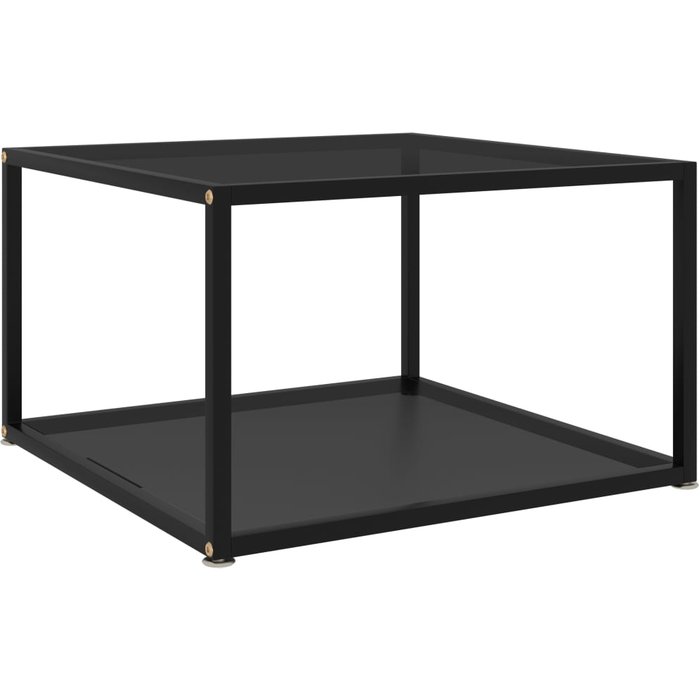 Mesa de centro negra vidrio templado 60x60x35 cm - comfortxl
