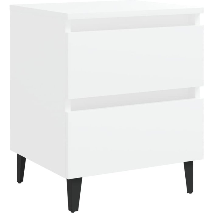 Mesita de noche aglomerado blanco 40x35x50 cm