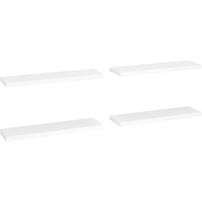 Estantes flotantes de pared 4 uds mdf blanco 90x23,5x3,8 cm- comfortxl