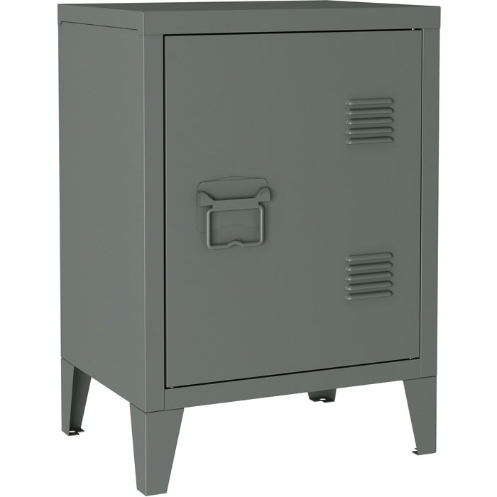 Mesita de noche de acero laminado 57 x 40 x 30 cm gris oscuro 03_0008681