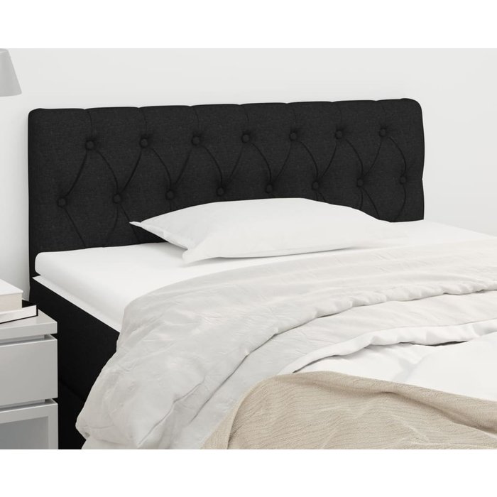 Cabecero de tela negro 90x7x78/88 cm - comfortxl