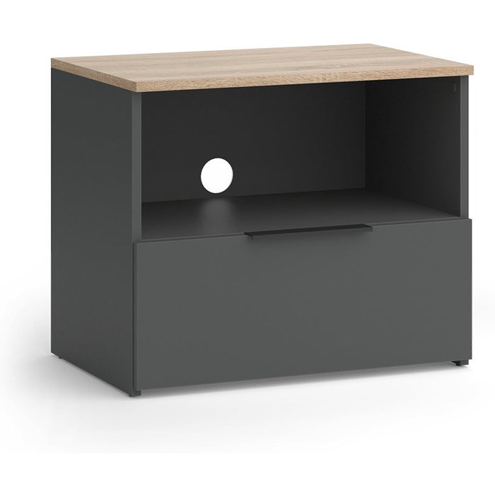 Vicco mueble bajo para tv wido, antracita/sonoma, 60 x 50 cm con cajón