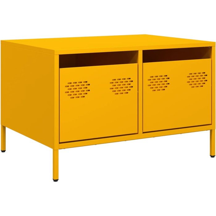 Mueble tv acero laminado en frío amarillo mostaza 68x50x43,5 cm - comfortxl