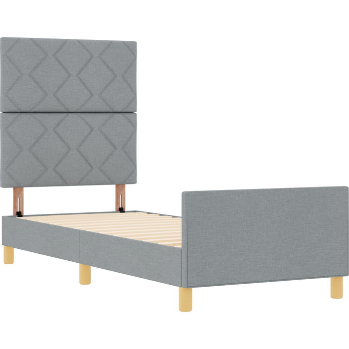 Estructura de cama con cabecera gris claro 80 x 200 cm tela vidaxl