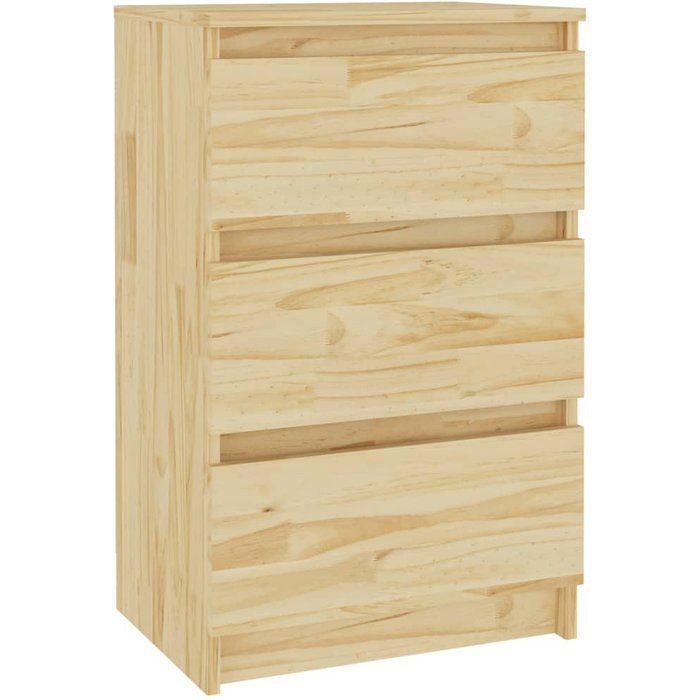Mesita de noche 40x29,5x64 cm madera maciza de pino