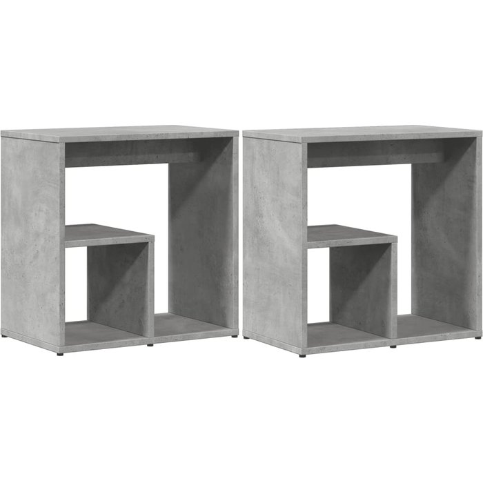 Mesa auxiliar 2 uds madera ingeniería gris hormigón 50x30x50 cm - comfortxl