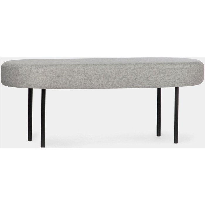 Pie de cama de tela gris 97x38 cm