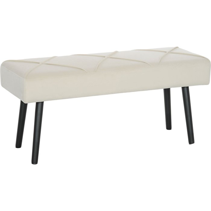 Banco de cama homcom poliéster, espuma crema 100x36x45 cm 831-691v00cw
